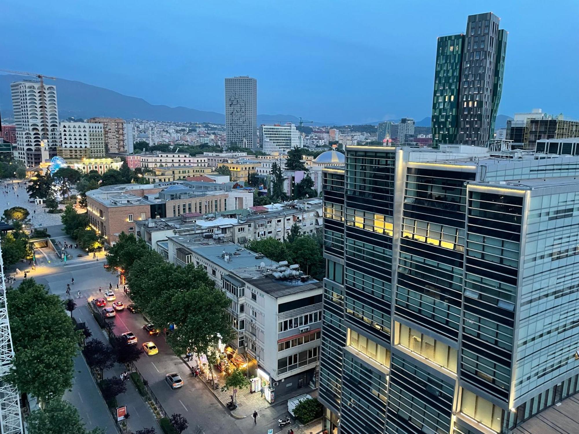 Sun Tower Luxury Suite-View From Of Tirana Center Exterior photo